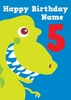 Dinosaur 5th Birthday Card