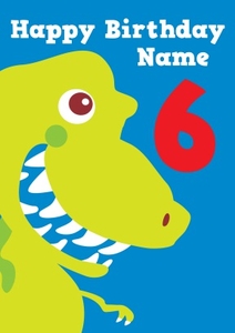 Dinosaur 6th Birthday Card