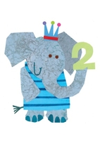 Elephant 2nd Birthday Card