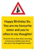 Favourite Sister Birthday Card For Sisters