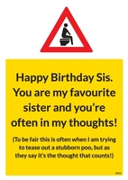 Favourite Sister Birthday Card For Sisters