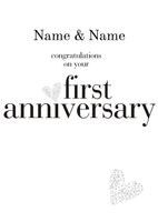 first anniversary personalised anniversary card