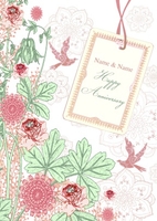 Floral Happy Anniversary Personalised Anniversary Card