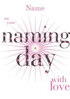 girl naming personalised naming day card