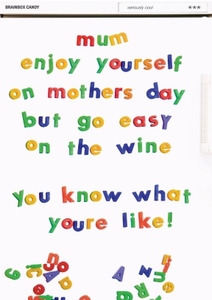 Go Easy on the Wine Mothers Day Card