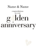 golden heart personalised anniversary card