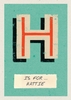 H Alphabet card