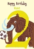 Hairy Mammoth Age 2 Happy Birthday