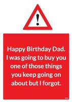 I Forgot Birthday Card For Dads