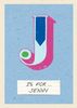 J Alphabet card