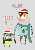 Jingle Bells Your Mum Smells Funny Christmas Card BC1653
