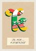 K Alphabet card