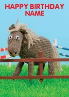 Knitted Pony - Knit and Purl Birthday Card