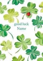 ladybird in the clover personalised good luck card