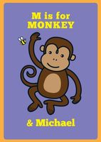 M is for Monkey Personalised Card