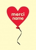Merci Heart Personalised Thank You Card