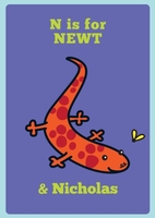 N is for Newt Personalised Card