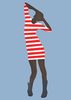 Nu Stripy Girl Birthday Card SD1003