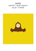 Old Timer Clock Personalised Card
