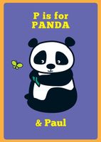 P is for Panda Personalised Card