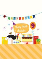 Parrot 9 Birthday card