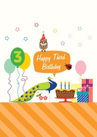 Peacock 3 Birthday Card