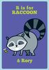 R is for Racoon Personalised Card