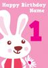 Rabbit 1st First Birthday Card