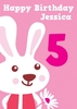 Rabbit 5th Birthday Card