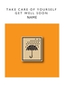 Rainy Umbrella Personalised Get Well card
