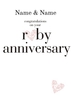 ruby heart personalised anniversary card