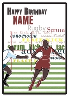 Rugby Personalised Birthday Card