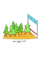 Run Forest Run Funny Christmas Card WB1093