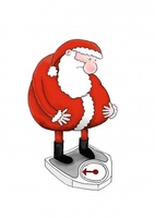 Santa Scales Funny Christmas card MOZ1010