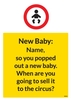 Sell it to the Circus New Baby Card