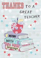 Teacher Apple Thank you Card