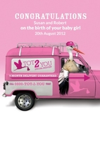 Tot-2-You Baby Girl New Baby Card
