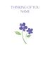 violets thinking of you card