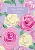 White & Pink Roses Personalised Birthday Card Scribbler Cards