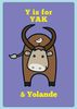 Y is for Yak Personalised Card