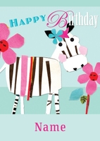 Zebra Birthday Card BO1014