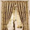 Zurich Champagne Floral Chenille Jacquard Lined Pencil Pleat Curtains