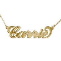 18ct Gold Double Thickness Carrie Name Necklace - The Name Jewellery™