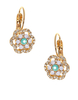 Lara Flower Short Drop Earrings Green