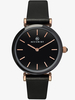 Accurist Ladies Black Leather Strap Watch 8181