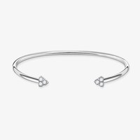 THOMAS SABO Silver Cubic Zirconia Triangle Bangle AR105-051-14-L15.5