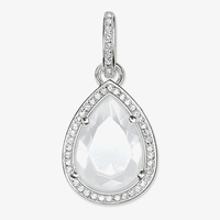 THOMAS SABO Silver Pear Shaped Milky Quartz Cubic Zirconia Pendant PE696-690-14