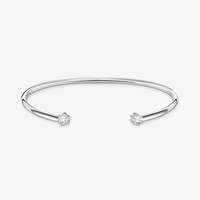 THOMAS SABO Silver Six Claw Cubic Zirconia Bangle AR104-051-14-L15.5