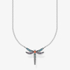THOMAS SABO Sterling Silver Multi-Stone Small Dragonfly Necklace KE1837-845-7-L45V