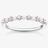 THOMAS SABO Sterling Silver Pink Opal-Imitation Cubic Zirconia Stacking Ring TR2343-166-7-56